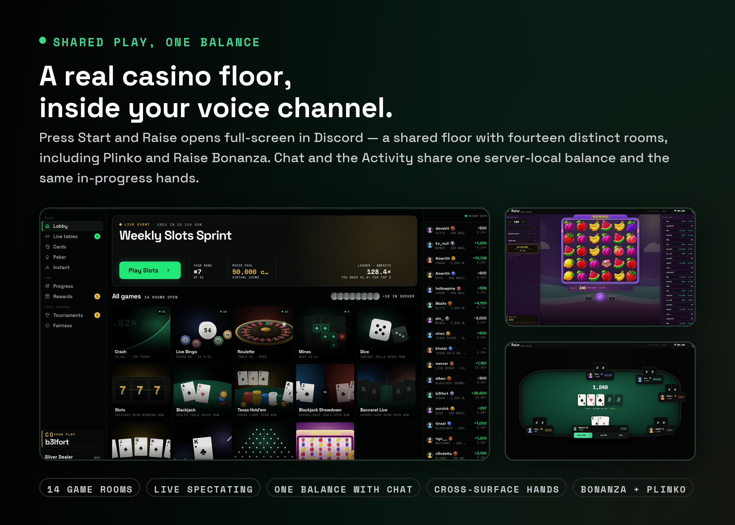 The redesigned Raise Activity