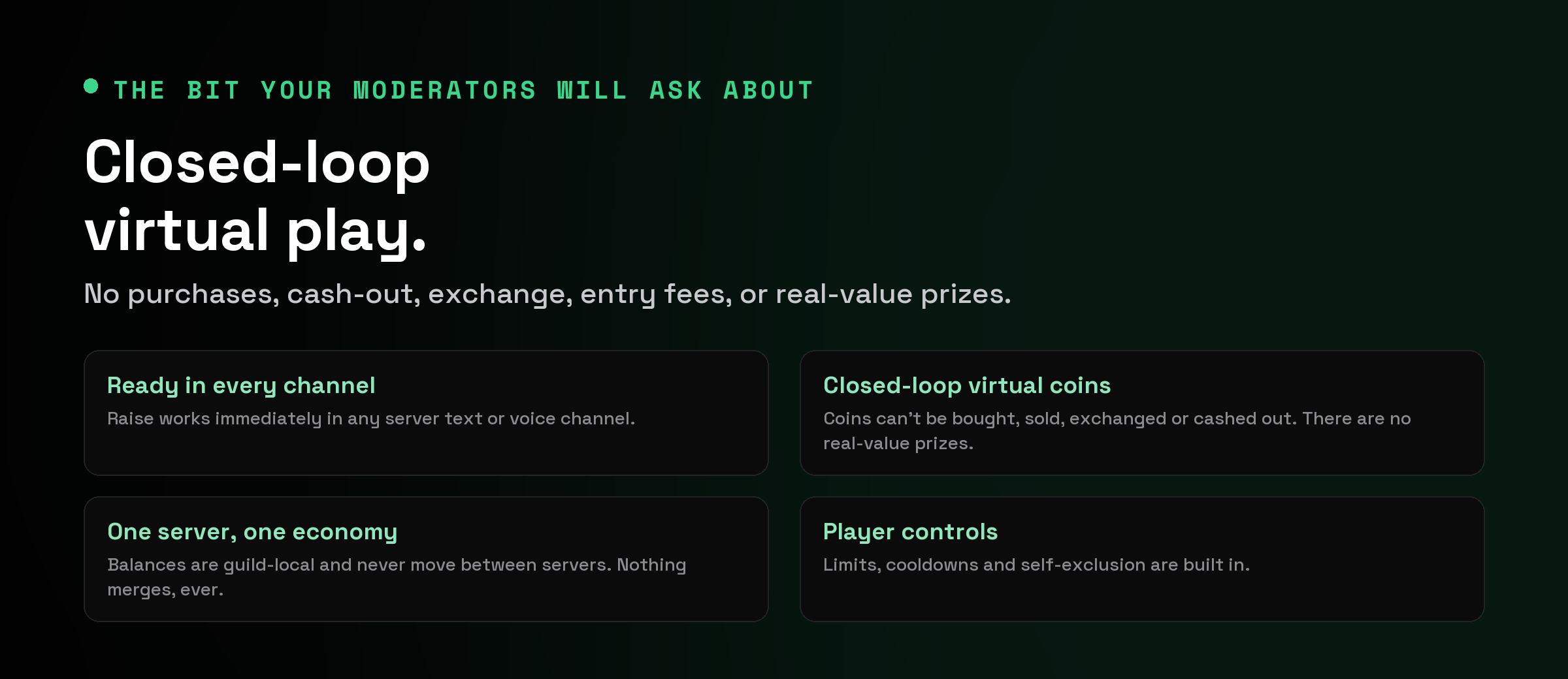 Virtual coins only