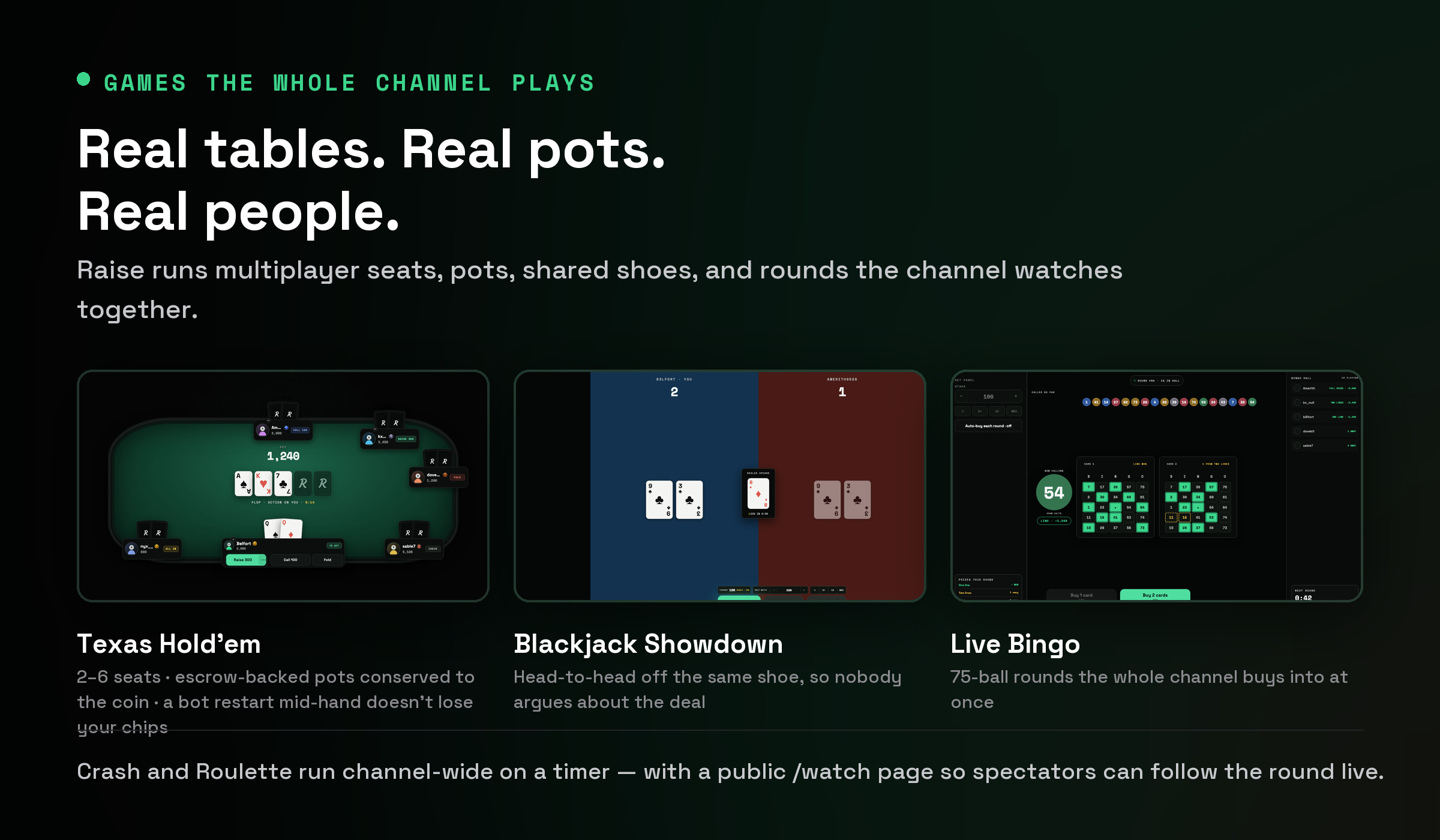 Live multiplayer tables