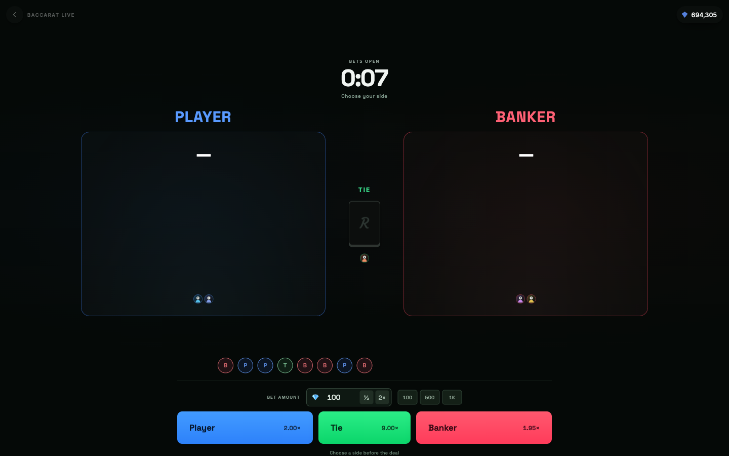 Baccarat in the Raise Activity