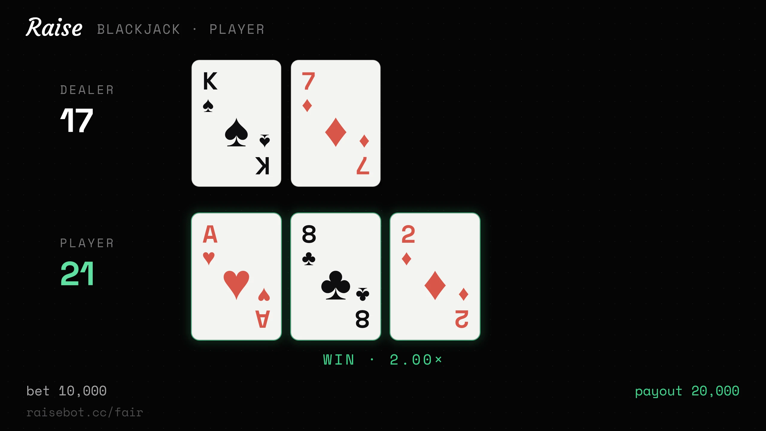 Blackjack from Discord chat