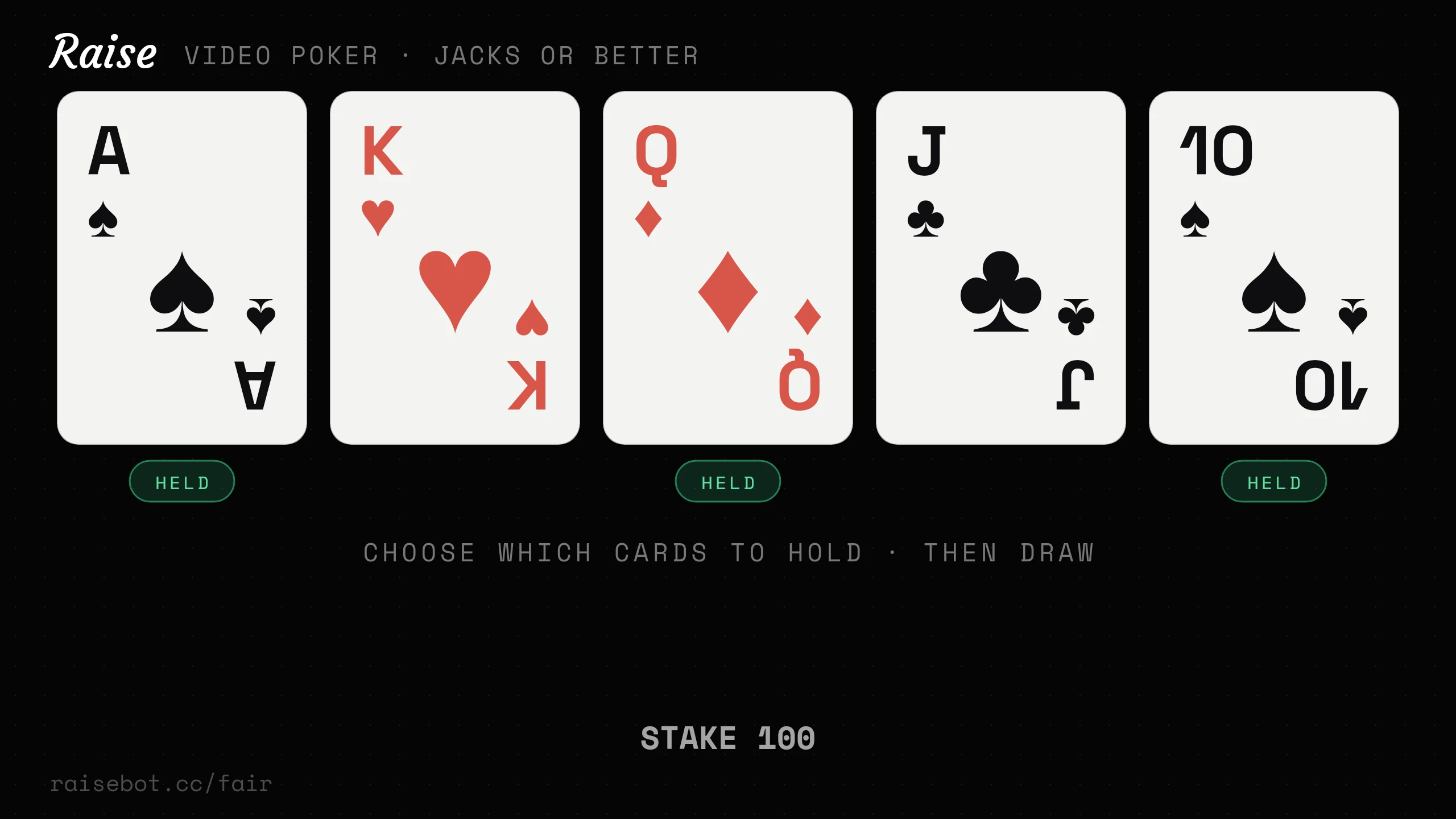 Video Poker from Discord chat
